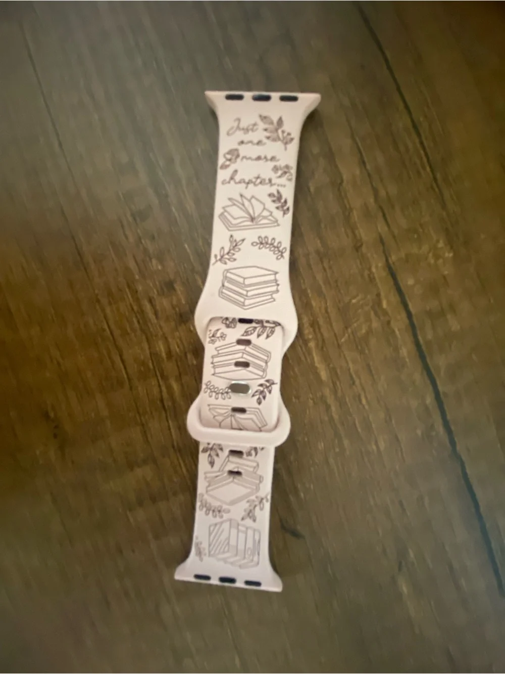 Book Lover Pink Illustrated Silicone Watch Band